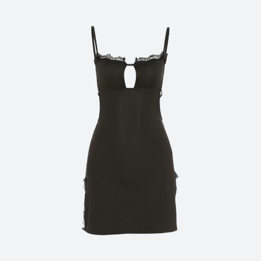 Lace-Trim Sweetheart Backless Slip Mini Dress 4