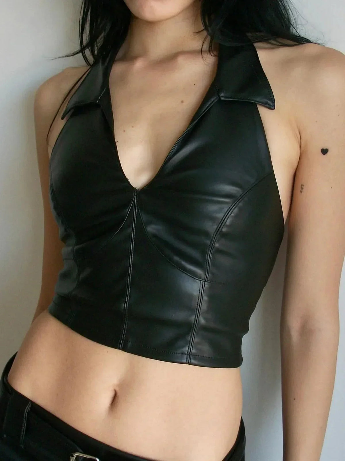 Baddie Faux Leather Crop Top