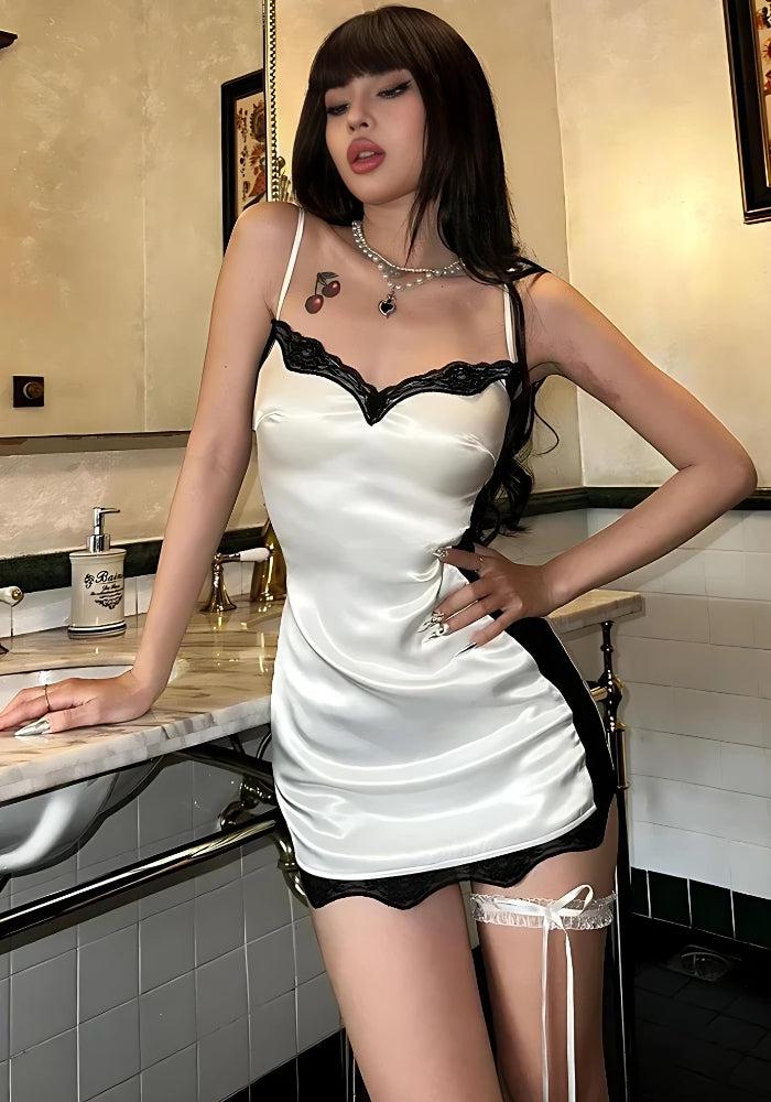 Baddie Lace Mini Dress - Fashionpara