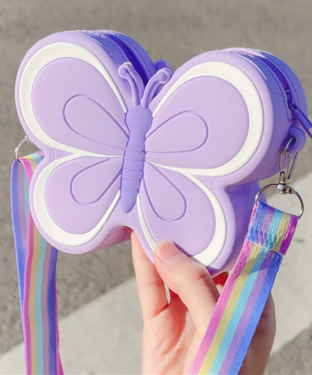 Beautiful Purple Butterfly Kids Girls Messenger Bag