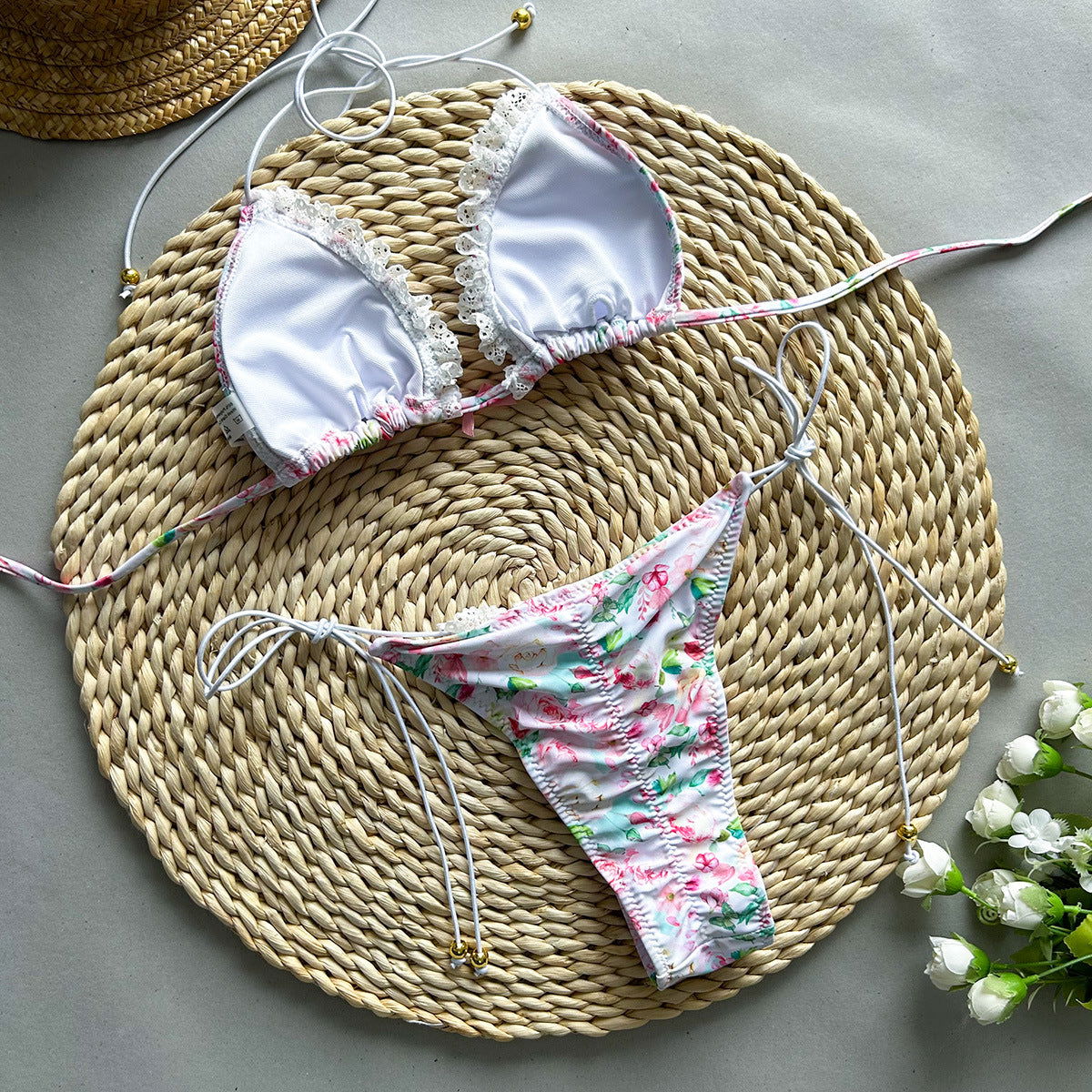 Bikini Sexy Bikini Lace Printing Split Women Swimsuit Swimsuit - Fashionpara