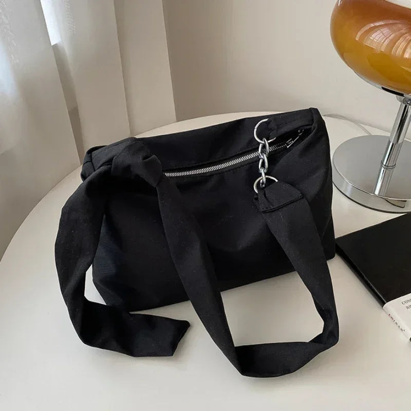 Black Crossbody Shoulder Bag with Chain