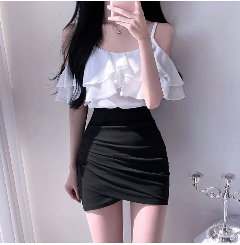 Irregular Pencil Elastic Skirt