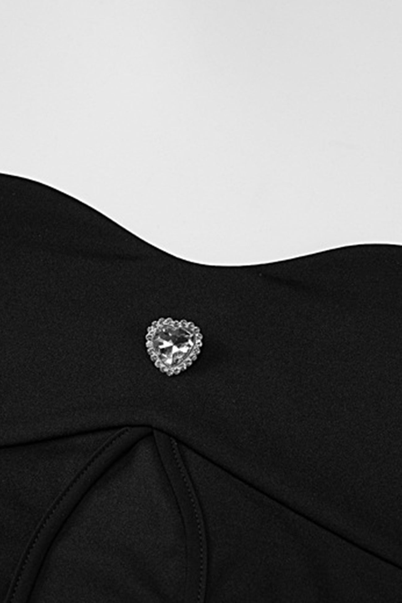 Black Rhinestone Cutout Strapless Dress