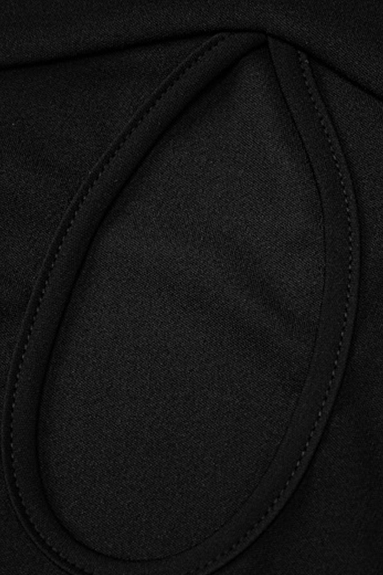 Black Rhinestone Cutout Strapless Dress