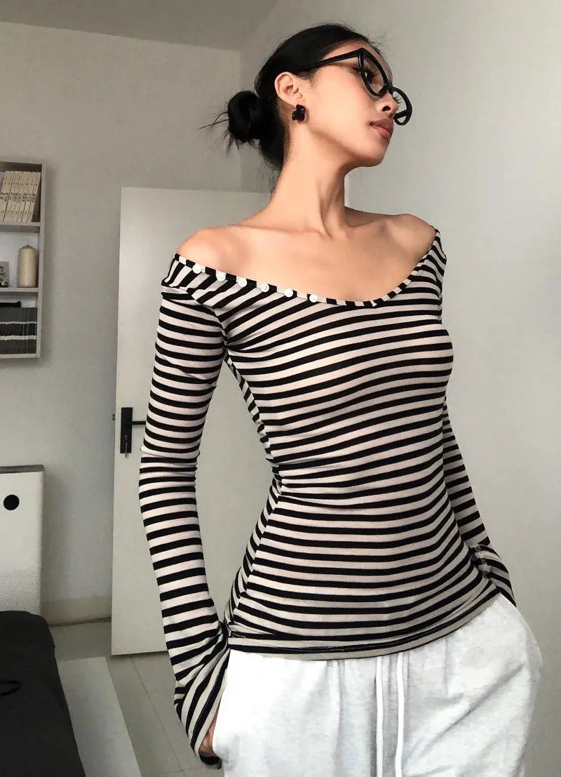 Black & White Striped Top