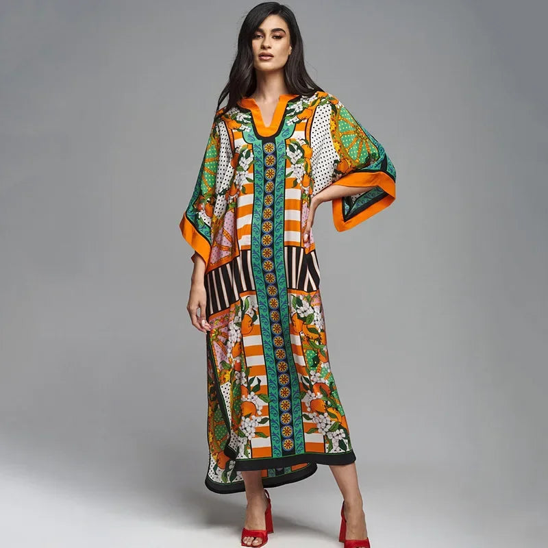 Floral Print Loose Kimono Boho Beach Cover up