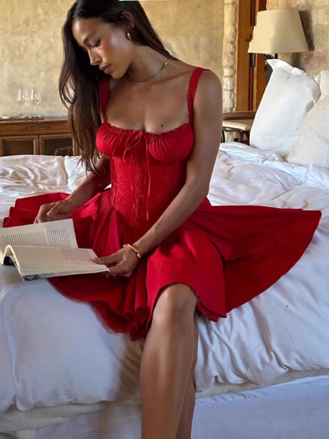 Boho Corset Mini Dress with Sexy Straps for Summer Parties and Christmas Events - Fashionpara