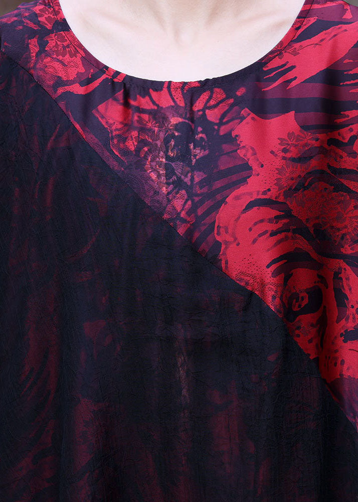 Floral Print Asymmetrical Sheer Overlay Three Quarter Maxi Gown - View 5