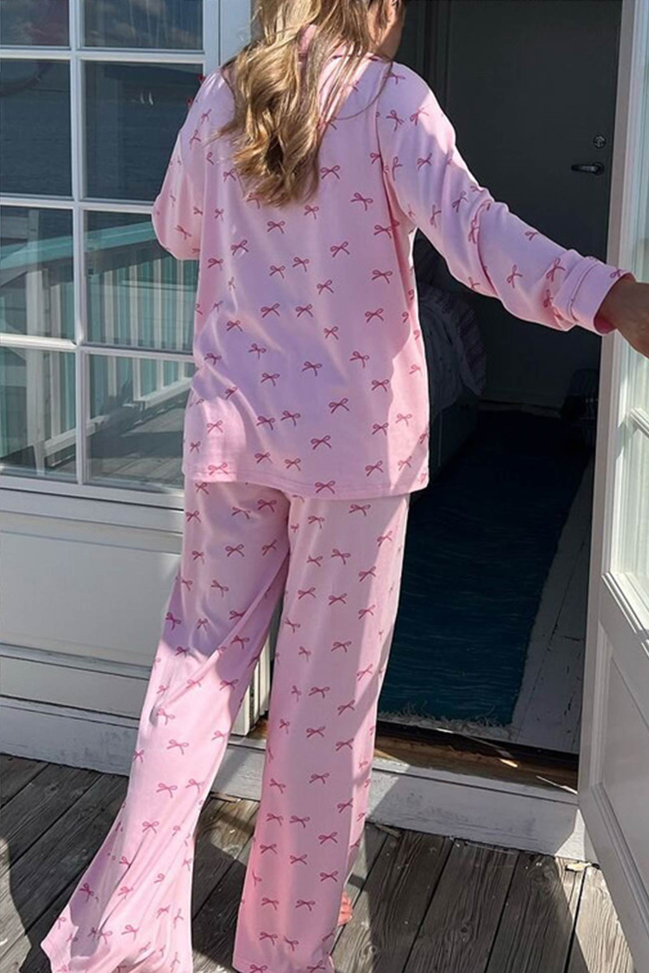 Bow Print Two-piece Loungewear