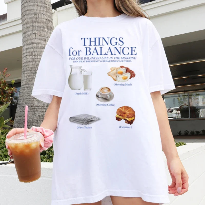 Breakfast Foodie Oversized T-shirt - Fashionpara
