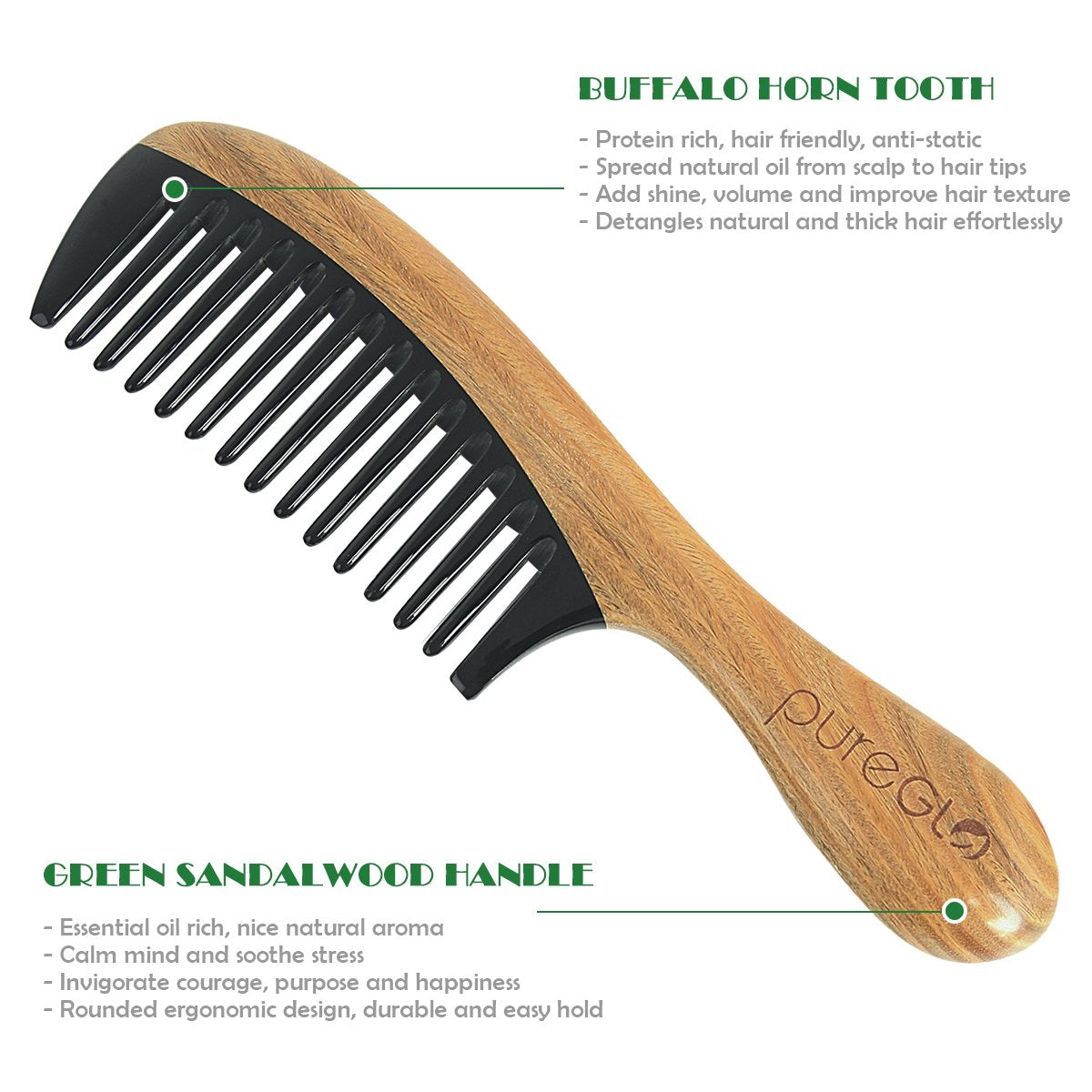 Anti-static Horn Wide Tooth Hair Comb