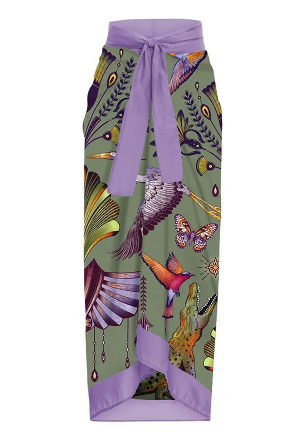 Purple One Piece Printed Swimwear