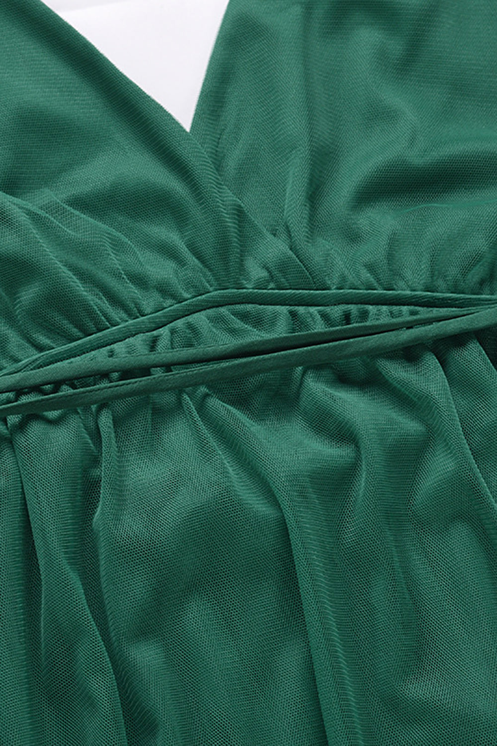 Simple Deep V Neck Green Party Dress - Fashionpara