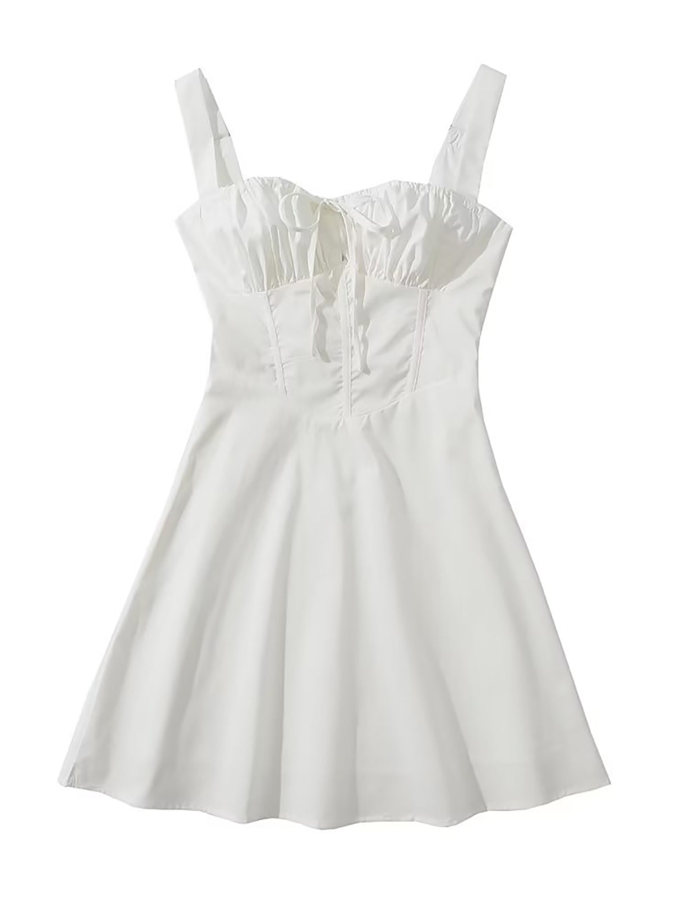 White V Neck Sexy A Line Short Graduation Dress - Fashionpara
