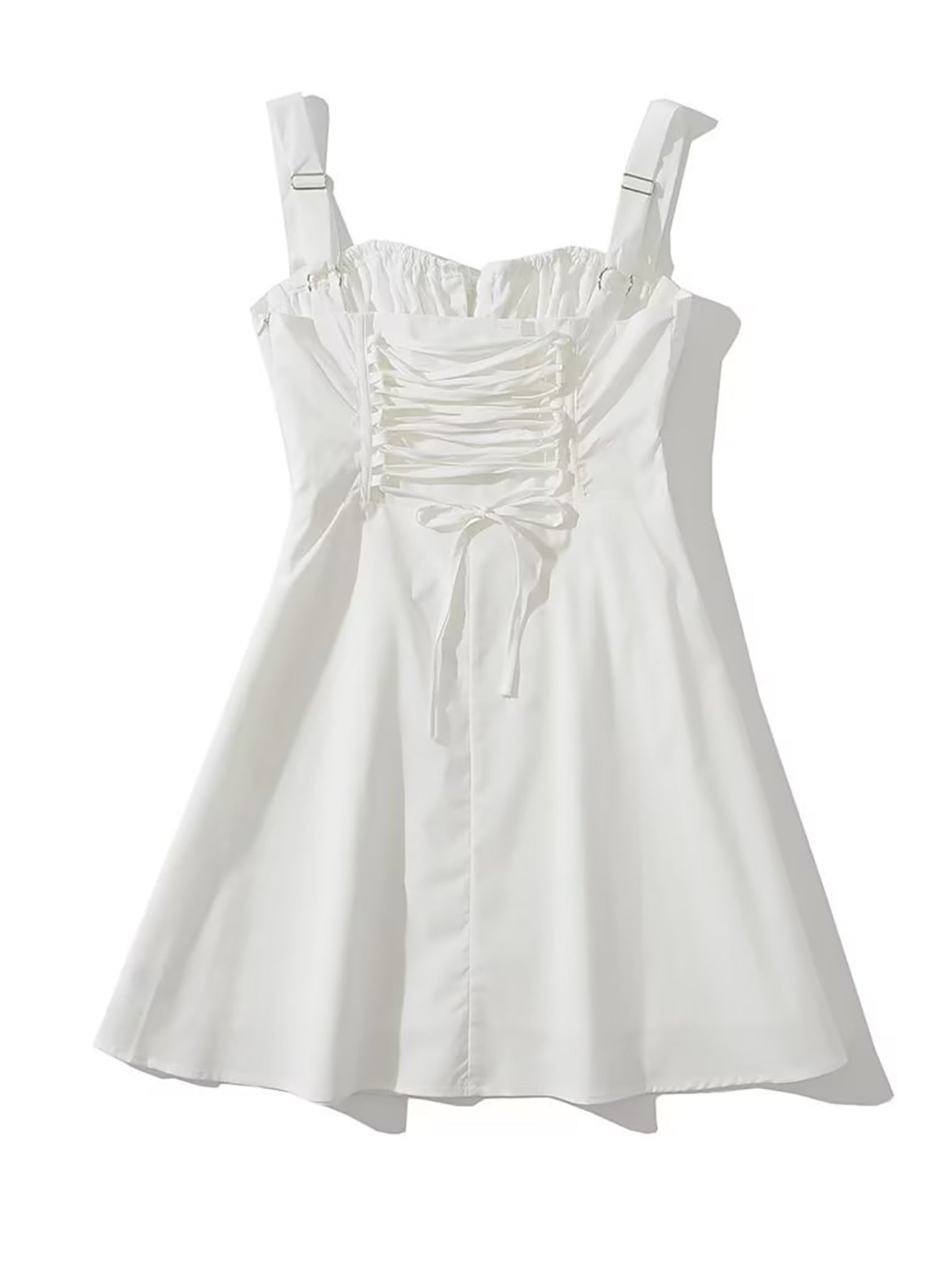 White V Neck Sexy A Line Short Graduation Dress - Fashionpara