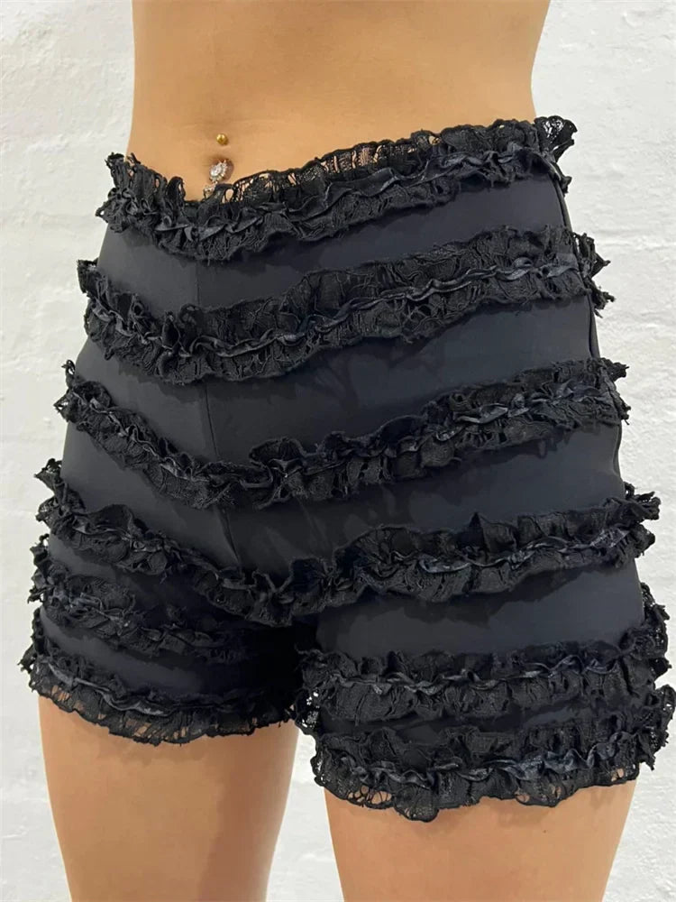 Retro Ruffled High Waist Short