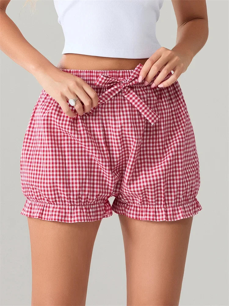 Bow Plaid Dots Bloomer Short