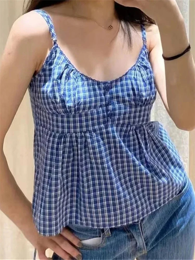 Floral Print V-neck Tie-up Spaghetti Crop Top