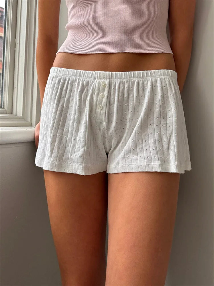 Y2K Button Lace Vintage Short