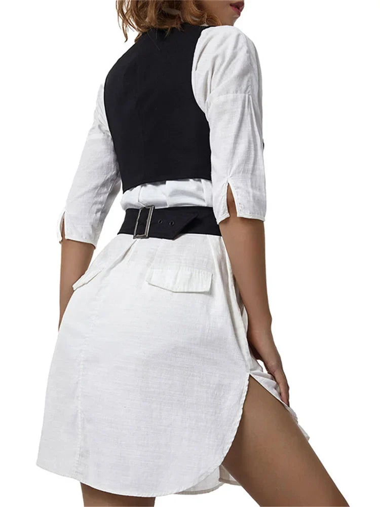 Y2K Bustiers Buttons Up Vest Waistcoat Summer Cropped V-neck Backless Slim Fit Corset Streetwear Crop Top 3