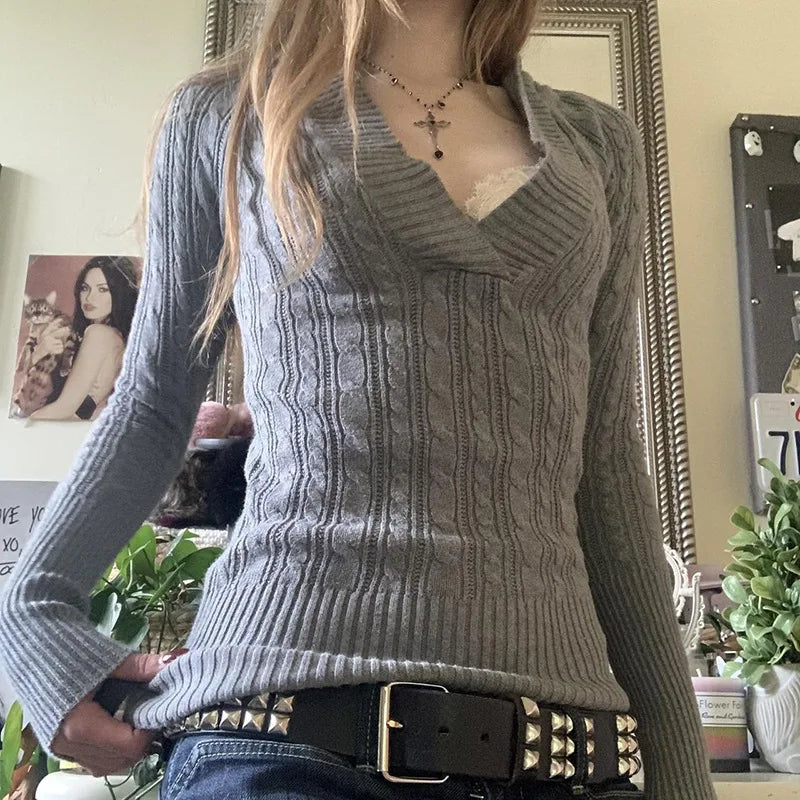 PrincessAce Women's Cable Knit Slim Fit Hooded Sweater