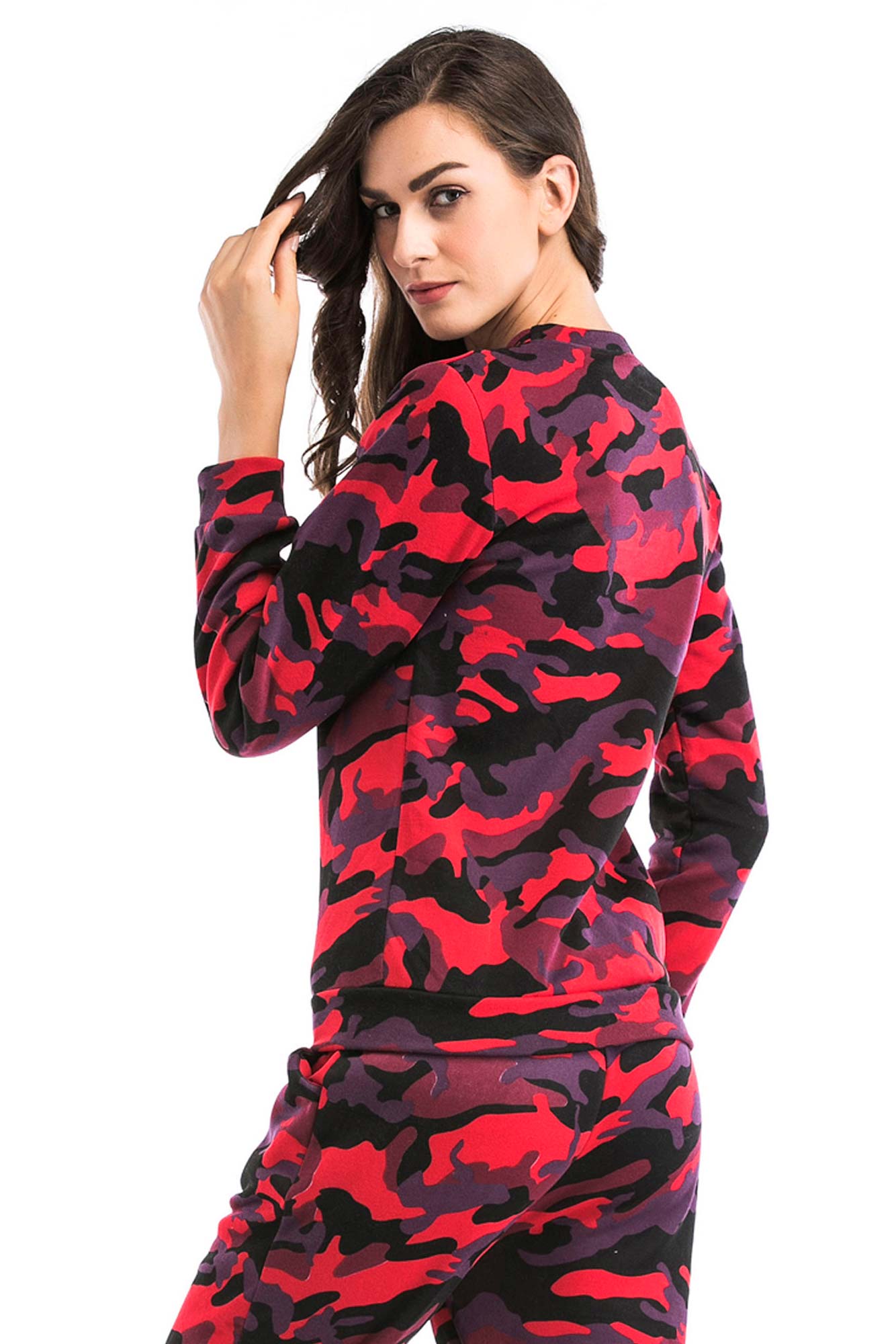 Camouflage Print Long Sleeve Sweatshirt