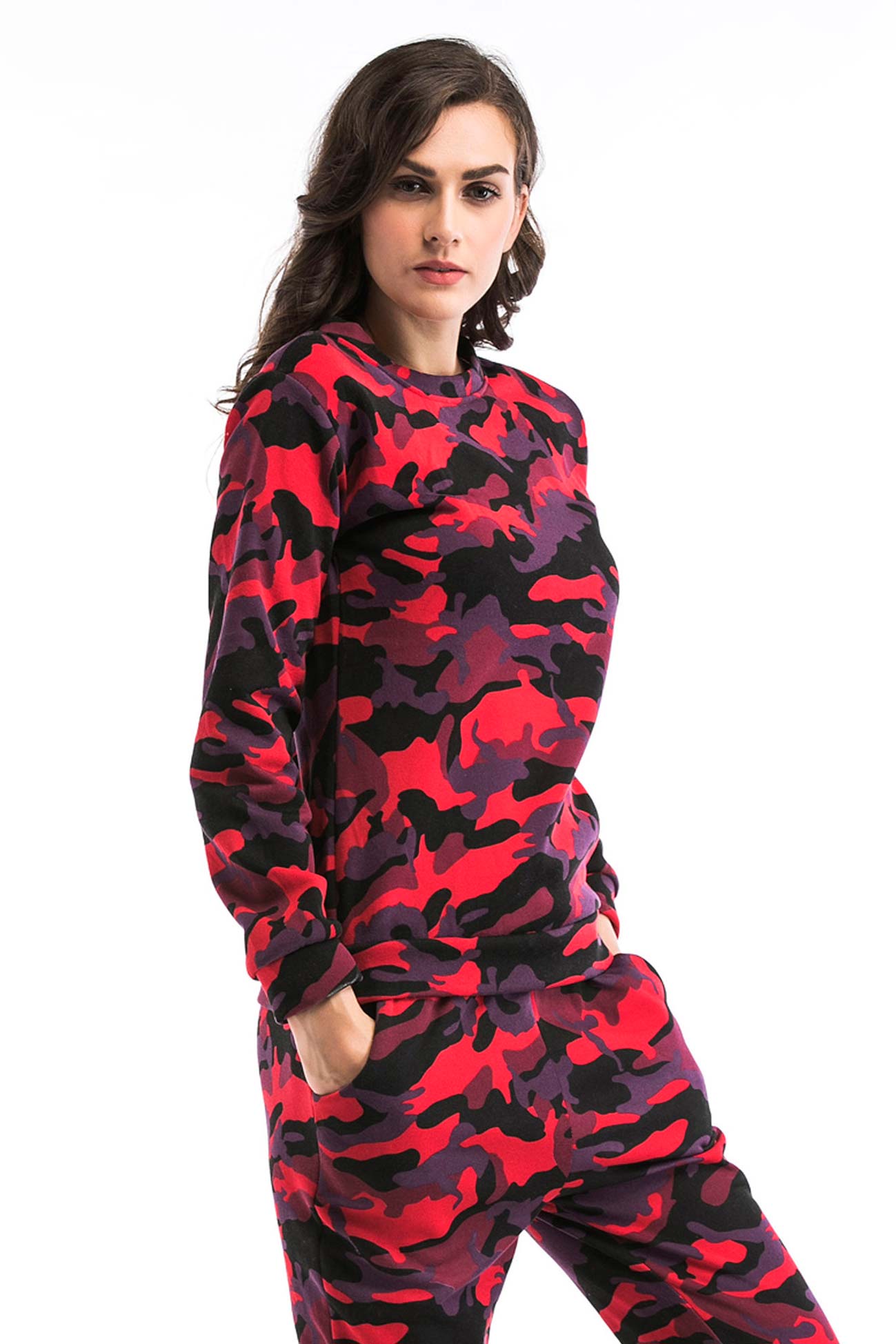 Camouflage Print Long Sleeve Sweatshirt