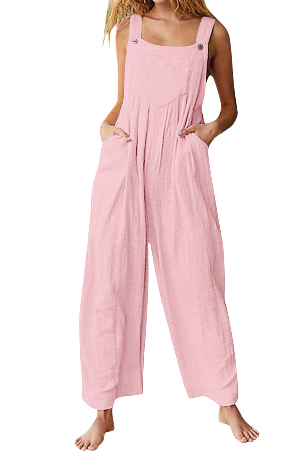 Candy Color Chest With Pocket Jumpsuits - Fashionpara