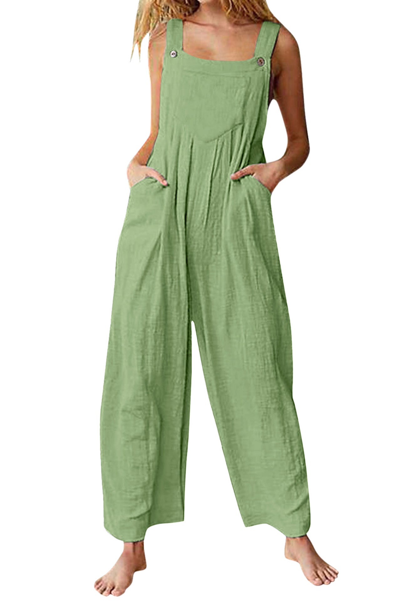 Candy Color Chest With Pocket Jumpsuits - Fashionpara