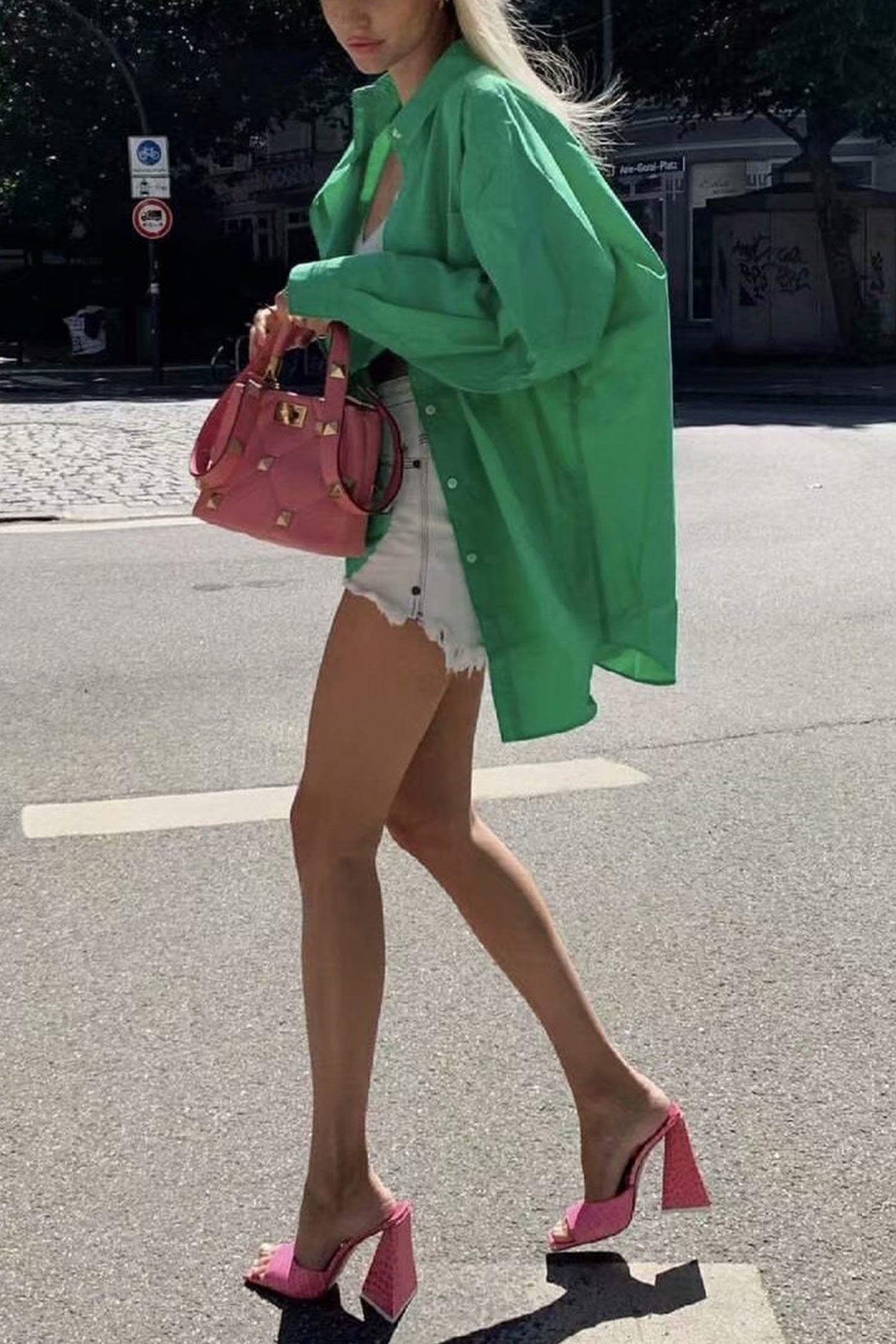 Candy Color Mid-length Cotton Blouse