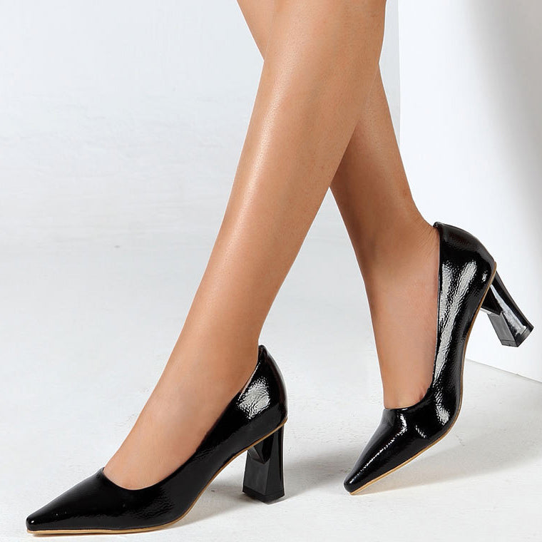 Cap-toe Pointed Pumps Dance Shoes - Mislish