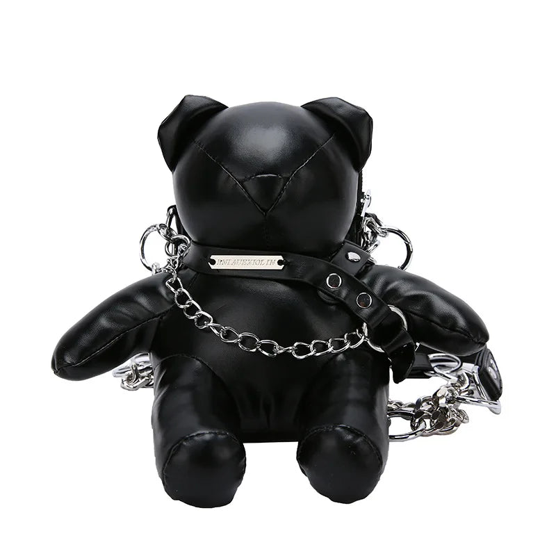 Cartoon Cute Luxury Designer Bear Doll Fashion Chain Phone Bag Black / Mini(Max Length<20Cm)