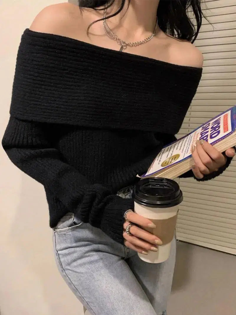 Casual Off Shoulder Knitted Sweater 5