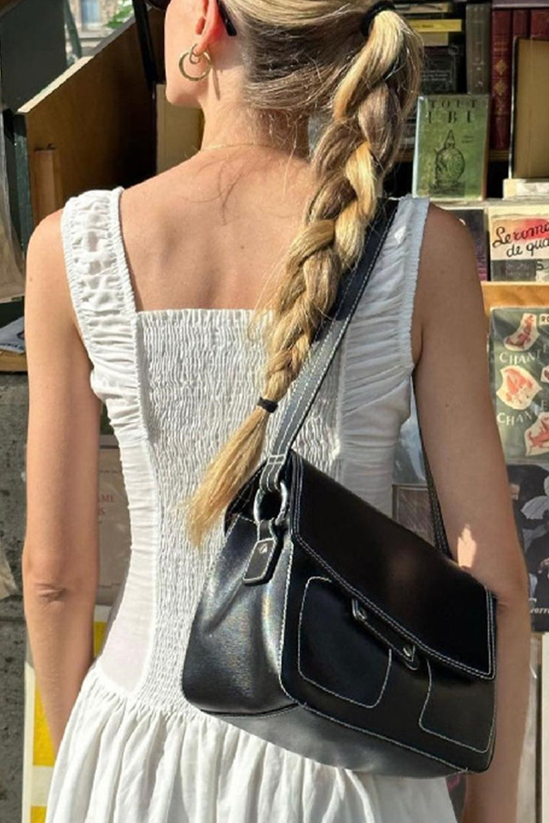 Casual Ruched Square Neck Long Dresses