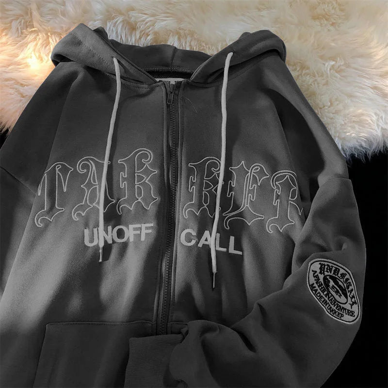Casual Spring Gothic Letter Printed Oversized Hoodie 2