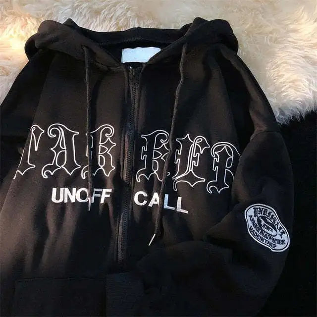 Casual Spring Gothic Letter Printed Oversized Hoodie 8