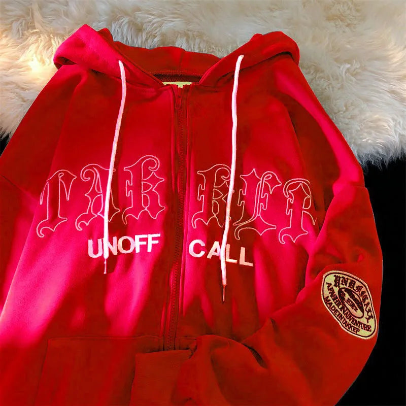 Casual Spring Gothic Letter Printed Oversized Hoodie 14