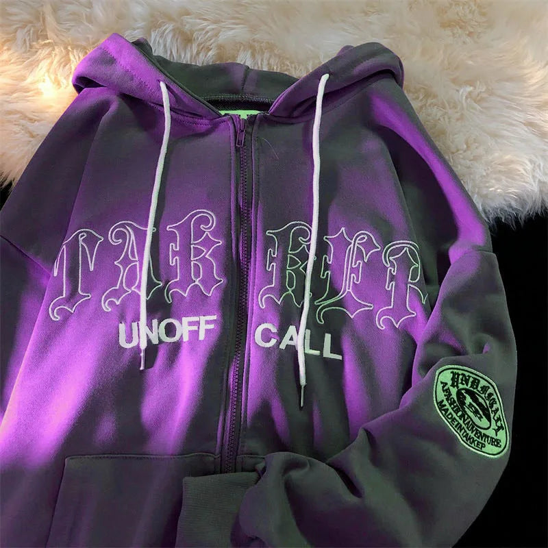 Casual Spring Gothic Letter Printed Oversized Hoodie 13