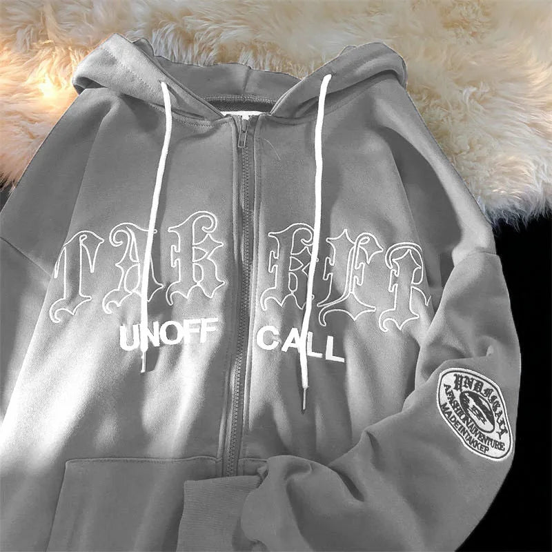 Casual Spring Gothic Letter Printed Oversized Hoodie 12