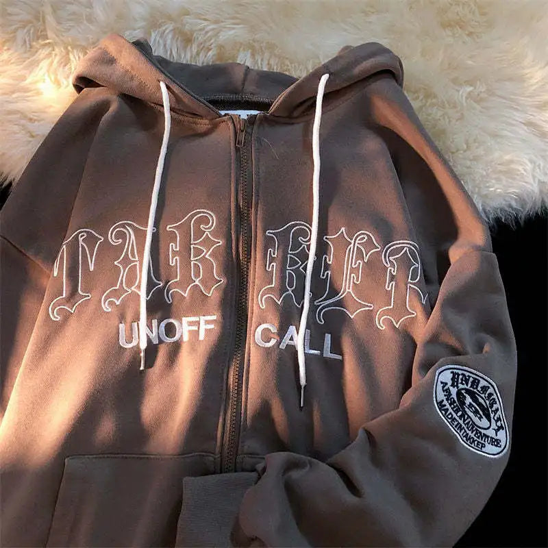 Casual Spring Gothic Letter Printed Oversized Hoodie 11