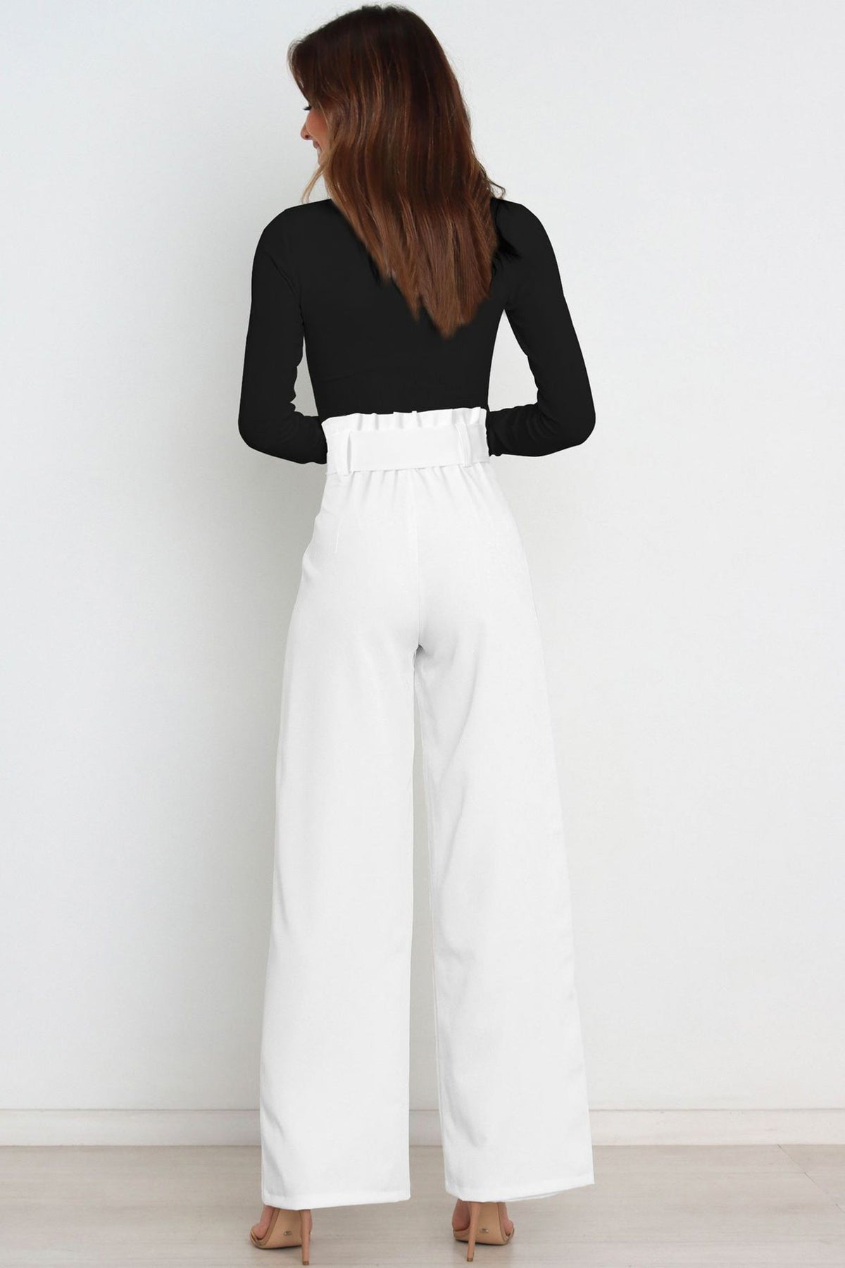 Casual Tie-Front Loose Straight Long Pants
