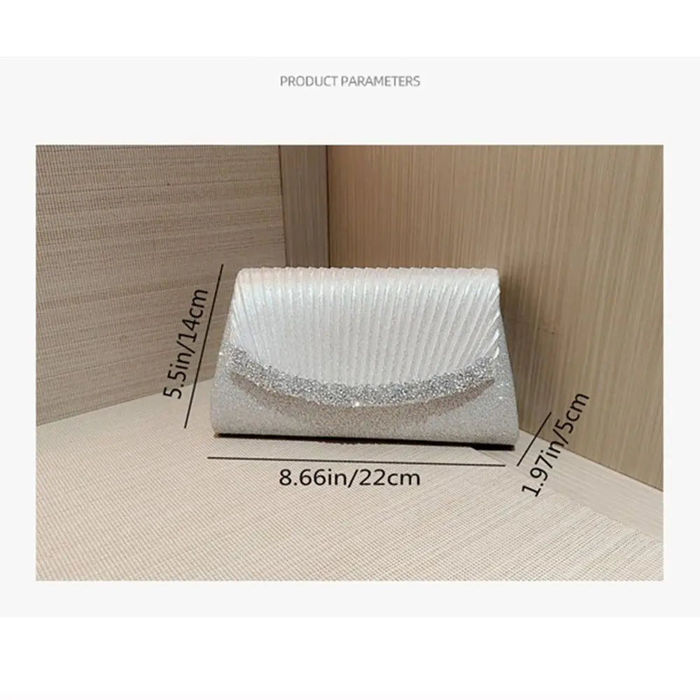 Luxury Glitter Silver Evening Bag Women Shoulder Bag