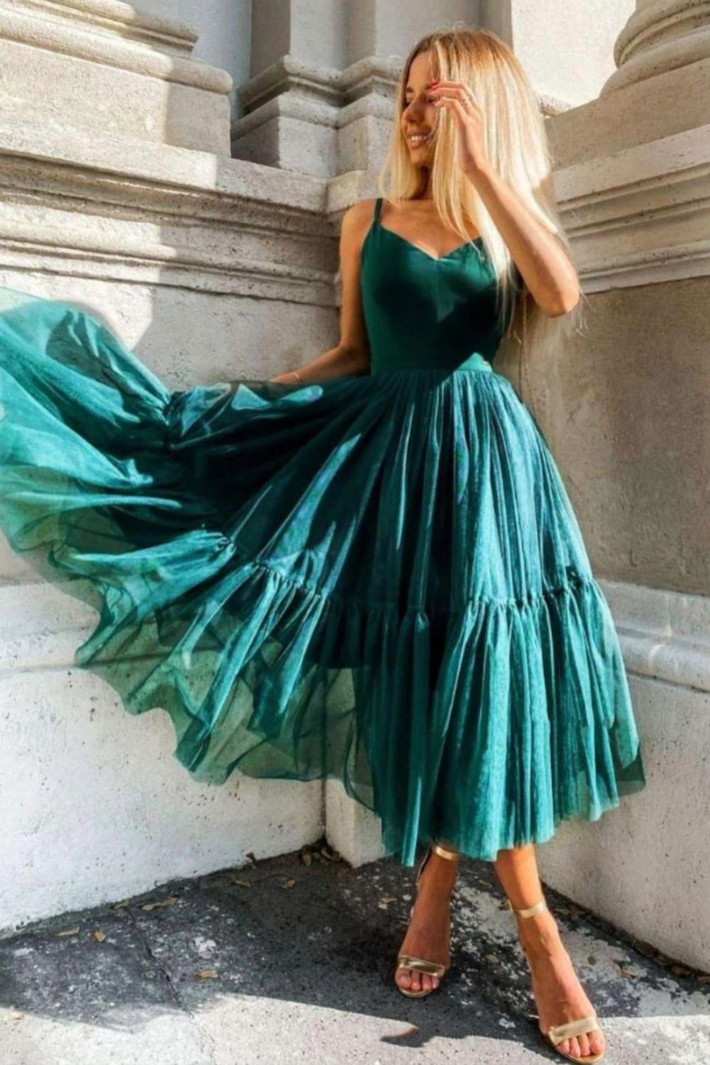 Charming A-line V-neck Spaghetti Straps Homecoming Dress - Fashionpara