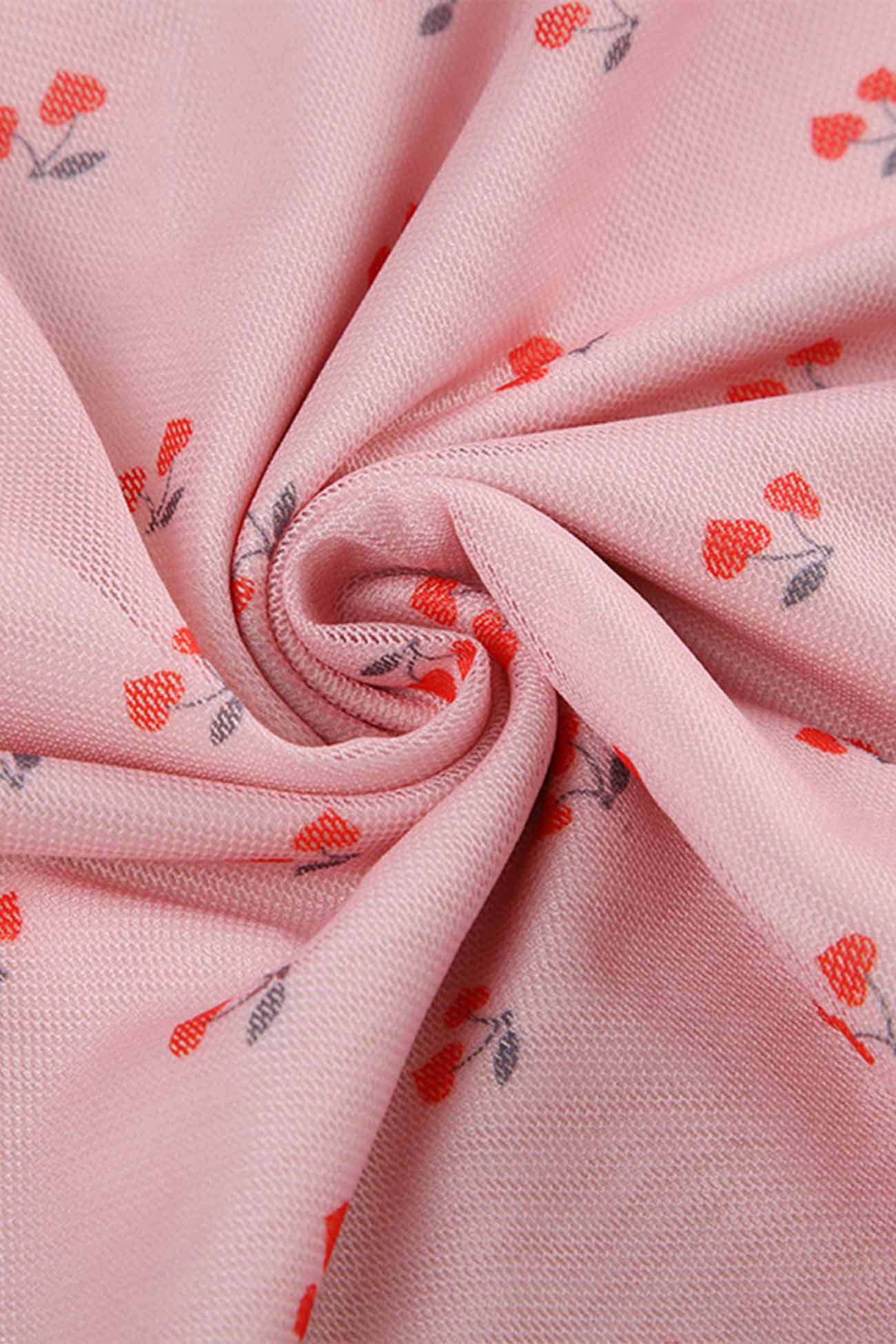 Cherry Printed Mesh Mini Skirt