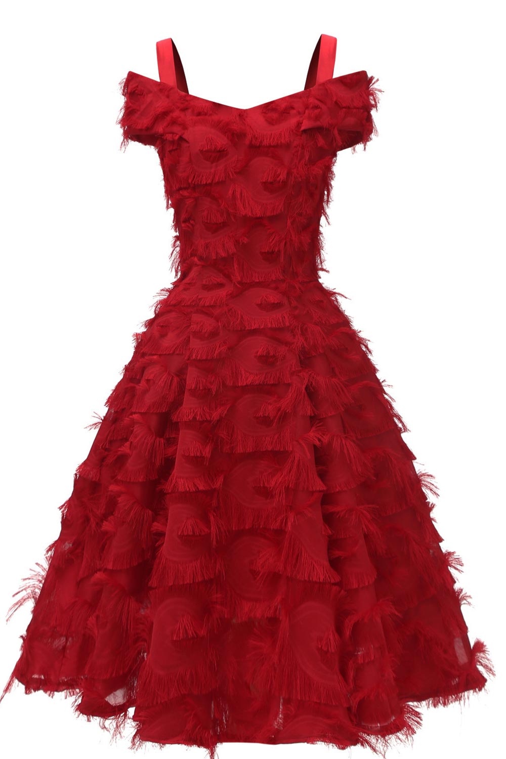 Chic Cold Shoulder Tassel Homecoming Dress - Mislish