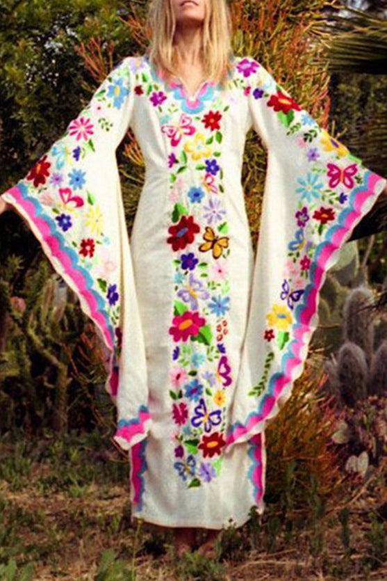 Chic Black Long Sleeve Print Gown  Fashionpara