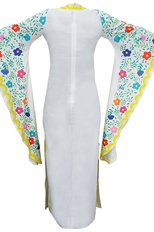 Chic Black Long Sleeve Print Gown  Fashionpara