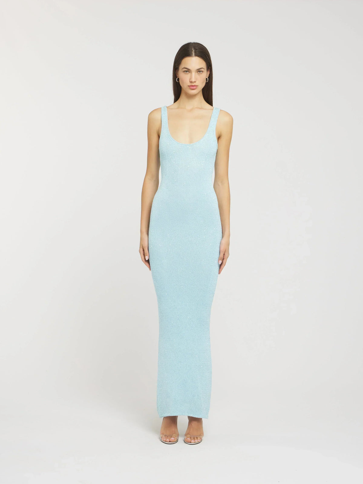 Sequin V-Neck Sleeveless Bodycon Midi Dress