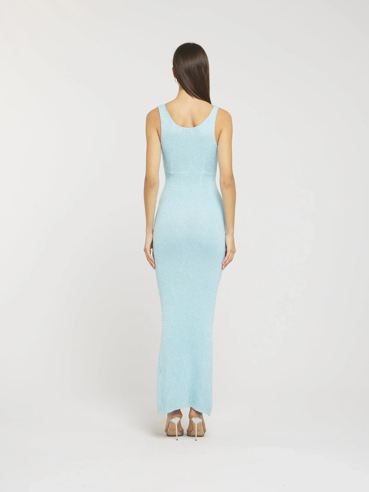 Sequin V-Neck Sleeveless Bodycon Midi Dress - View 3
